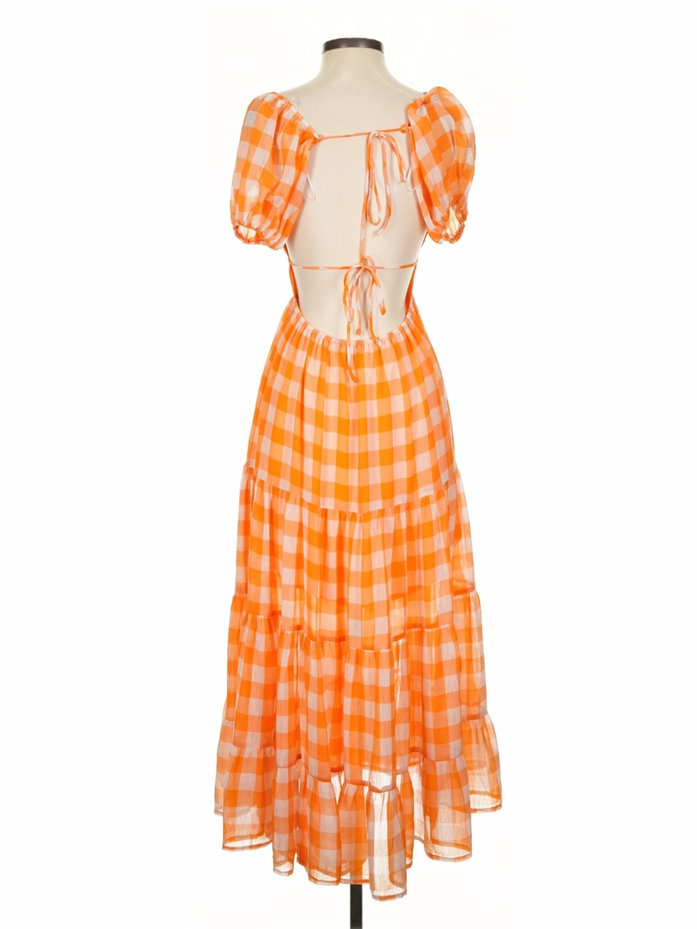 Peppermayo Orange Gingham Dress - Size 2 - Picture 11 of 14